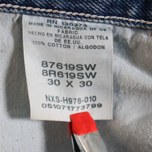 Vintage Rustler Jeans *30x30 Upcycled Tattoo Drawn Art Denim 90s Y2K Bone Skull - Picture 2 of 15